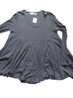 Nwt  Free People FP Beach Linen Blend Dress S Black Oversized